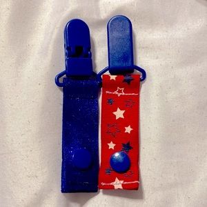 Stars and blue glitter tubie IV feeding oxygen tube clips